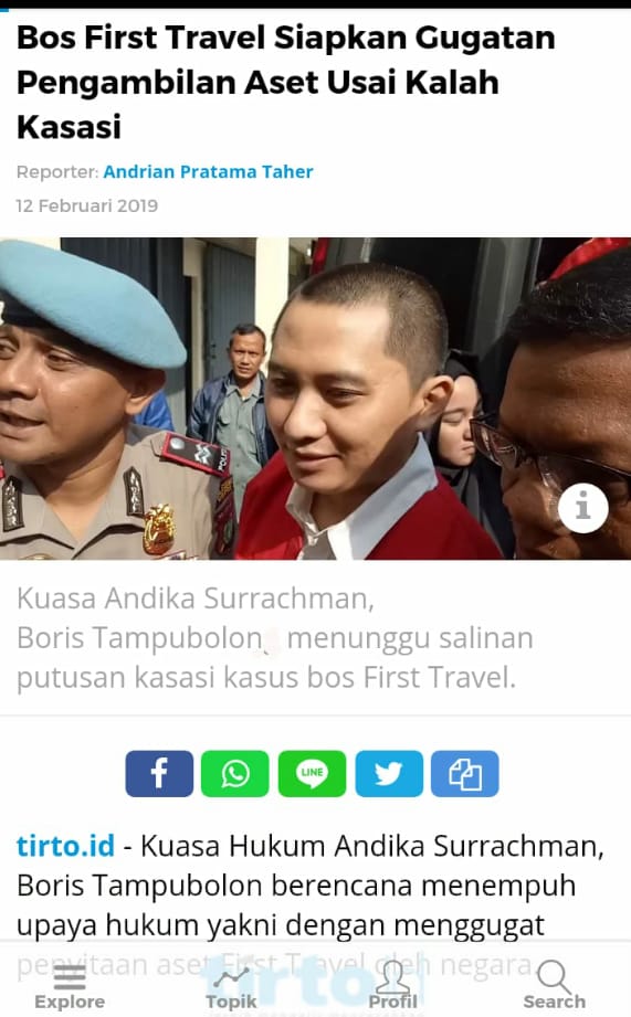bos firts travel tunjuk dnt lawyers